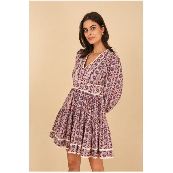CHOKLATE PARIS Choklate Fialové mini šaty s kvetmi 44622923