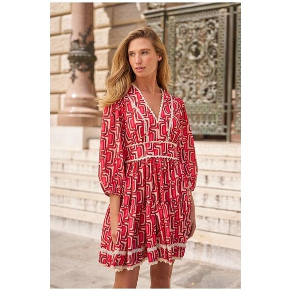 CHOKLATE PARIS Choklate Červené vzorované mini šaty 44622921