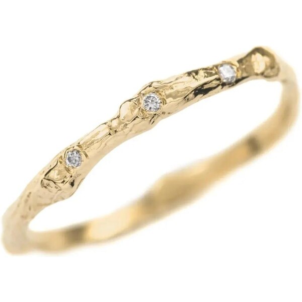 Olivie Strieborný prsteň KÔRA STROMU GOLD 7623 44660444