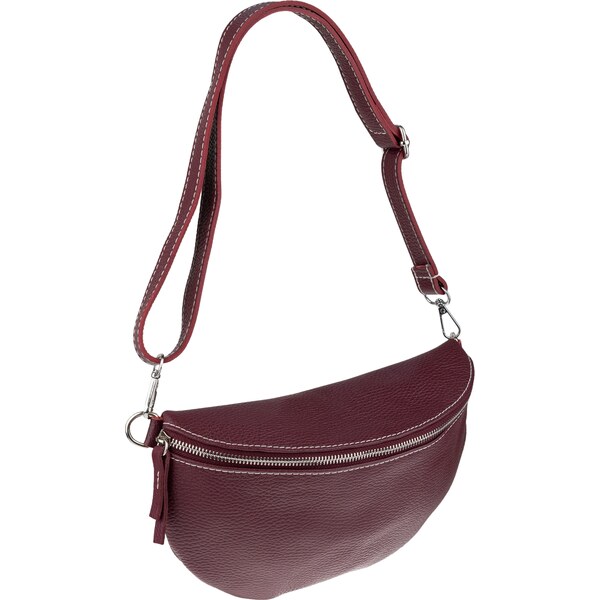 Bordo kožená talianska crossbody kabelka Reni Grande Bordo NovaKabelka 44639850