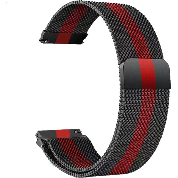 Madvell Kovový Milanese remienok čierna s červeným pruhom 20mm 44954851