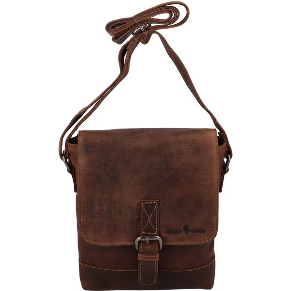 Pánska kožená taška na doklady khaki - Greenwood Ixerado Khaki 64555104