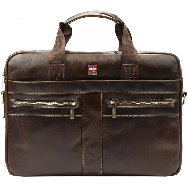 Gregorio Giorgio Pánska kožená taška cez rameno Norbert hnedá 44656089