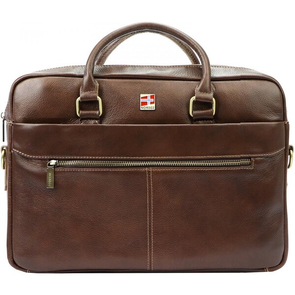 Gregorio Giorgio Pánska kožená taška cez rameno Nelson hnedá 44656085