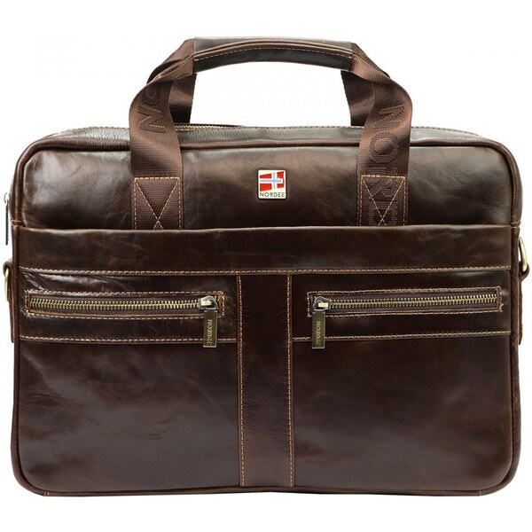 Gregorio Giorgio Pánska kožená taška cez rameno Nestor hnedá 44656086