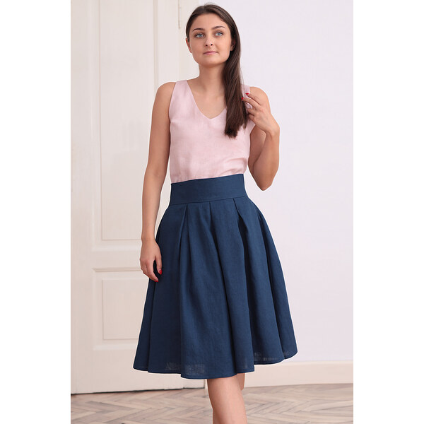 100% lanová jednofarebná sukňa Lotika 47128698