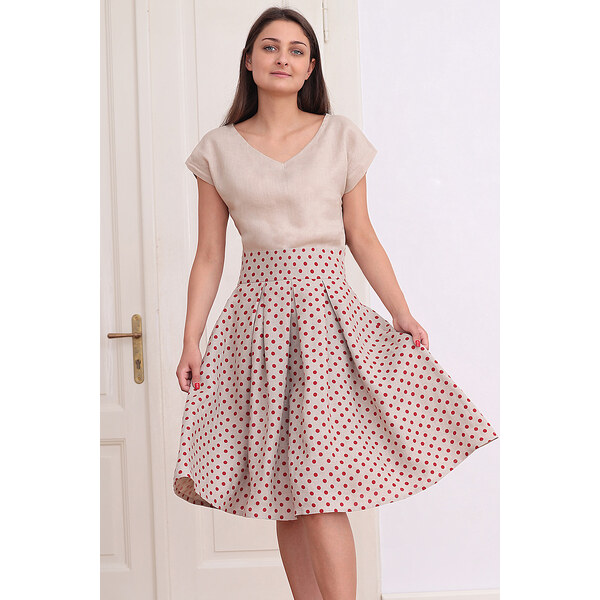 100% bodkovaná lanová sukňa Lotika Premium quality 46929741