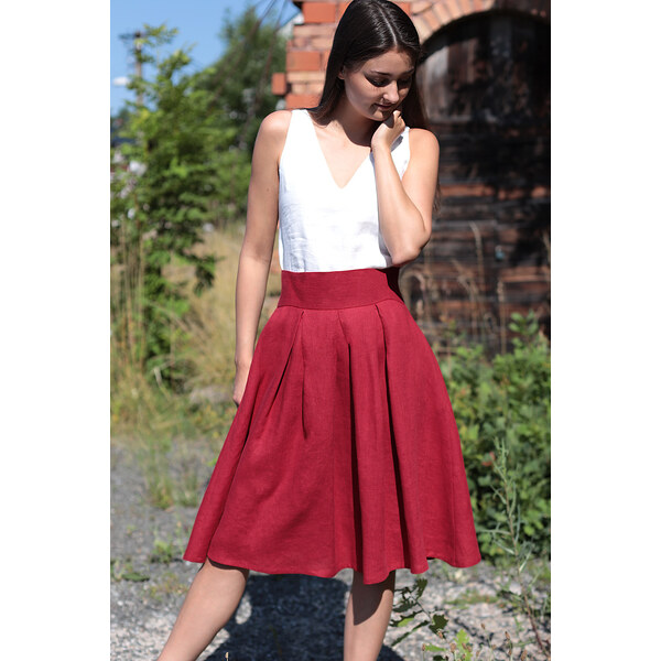 100% lanová jednofarebná sukňa Lotika 47001614