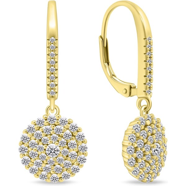 Brilio Silver Slušivé pozlátené náušnice so zirkónmi EA730Y 66580788