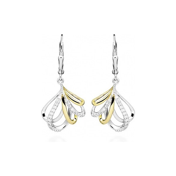 Silver Cat Strieborné visiace náušnice s kubickými zirkónmi SC516 66590385