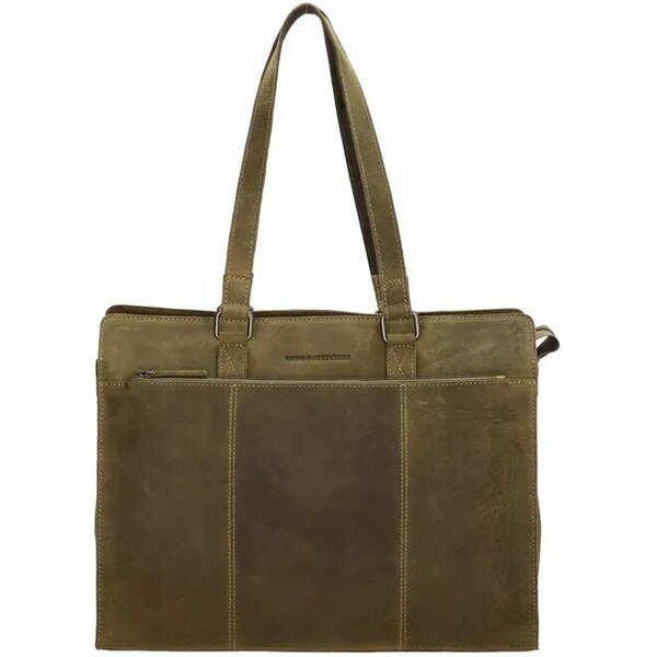 Hide & Stitches Zelená kožená kabelka na notebook „Answer“ 41172916