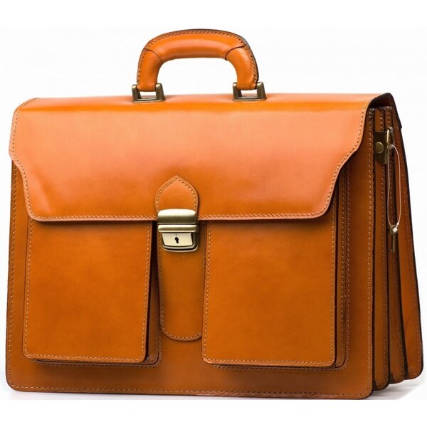 Blaire Kožená pracovná taška Medea koňakovo hnedá 64987989