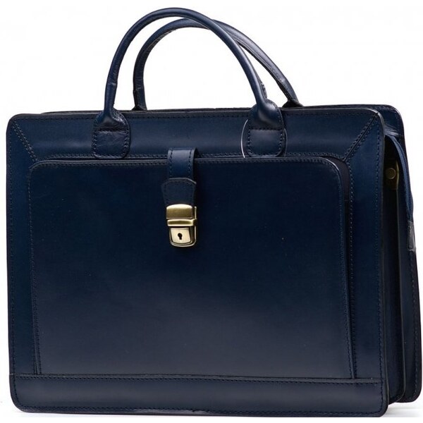 Blaire Pánska kožená pracovná taška Firenze modrá 64988181