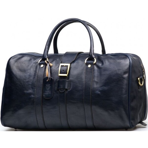 Blaire Kožená cestovná taška Modena modrá 64987483