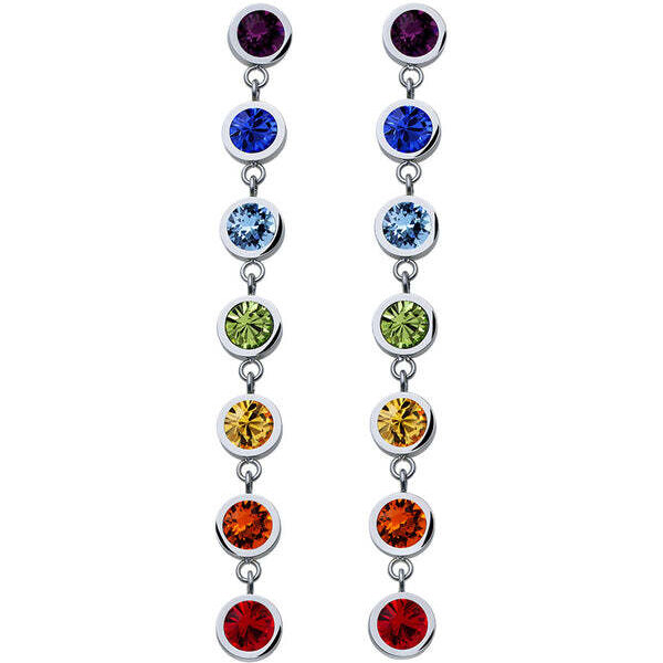 CRYSTalp Dlhé náušnice s farebnými kryštálmi Balance Post Chakra 42162 66587047