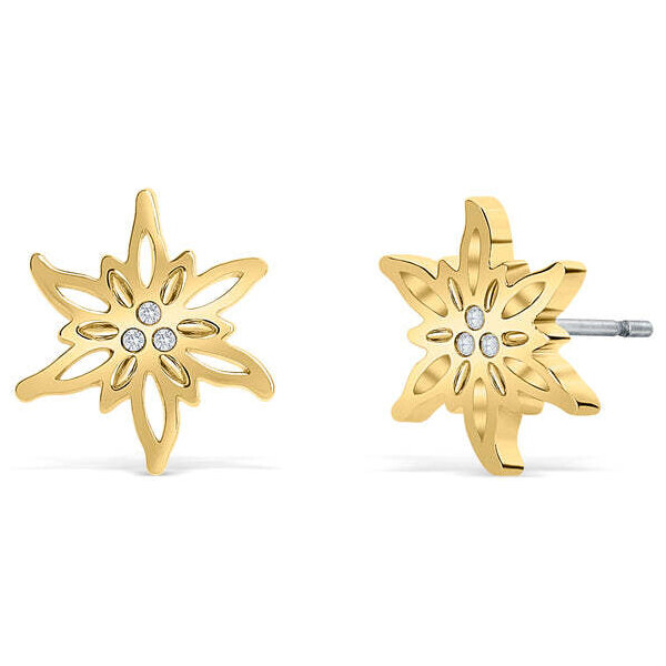 CRYSTalp Elegantné pozlátené náušnice Plesnička s kryštálmi 40075.CRY 66584351