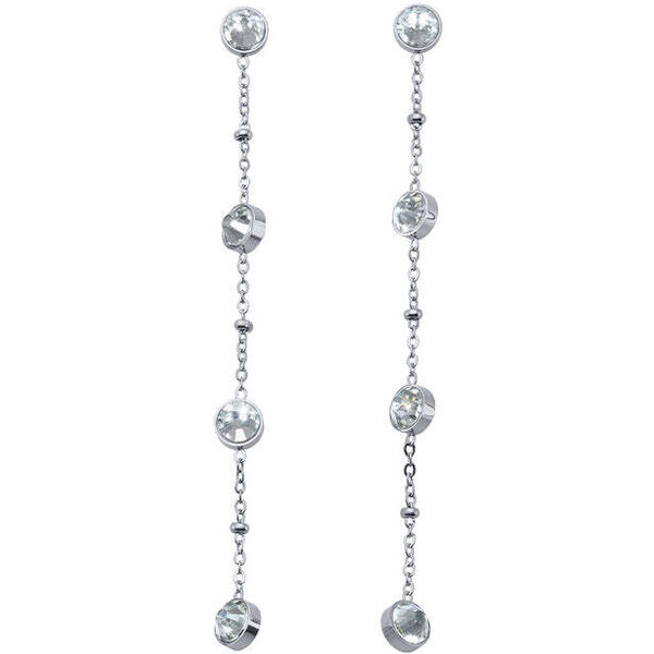 CRYSTalp Dlhé oceľové náušnice s kryštálmi 42158.E 66584689
