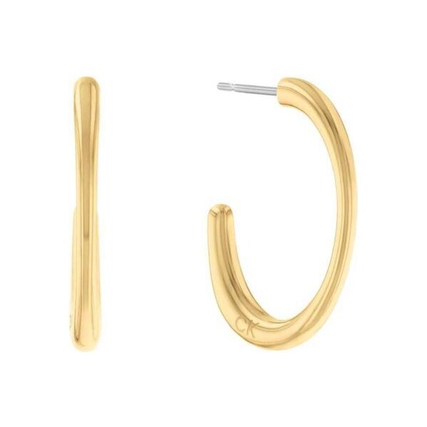 Calvin Klein Slušivé pozlátené náušnice Sculptural 35000347 66594281