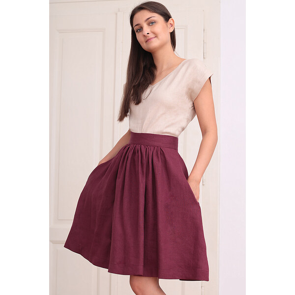 100% lanová áčková sukňa Lotika 60209812