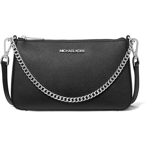 Michael Kors Jet Set Medium Saffiano Leather Crossbody Bag Black 44730170