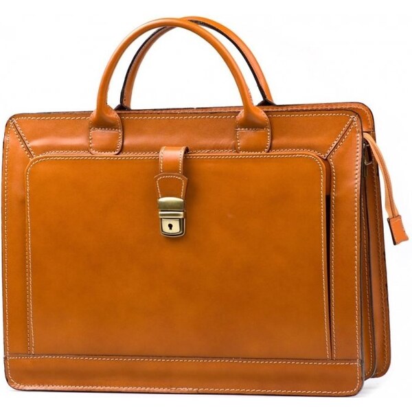 Blaire Pánska kožená pracovná taška Firenze koňaková 64988180
