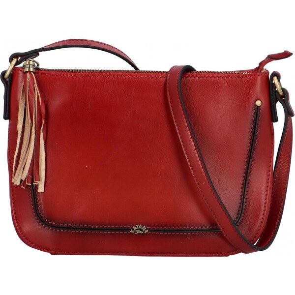 Dámska kožená crossbody kabelka tmavo červená - Katana Sinula čierna 45385060