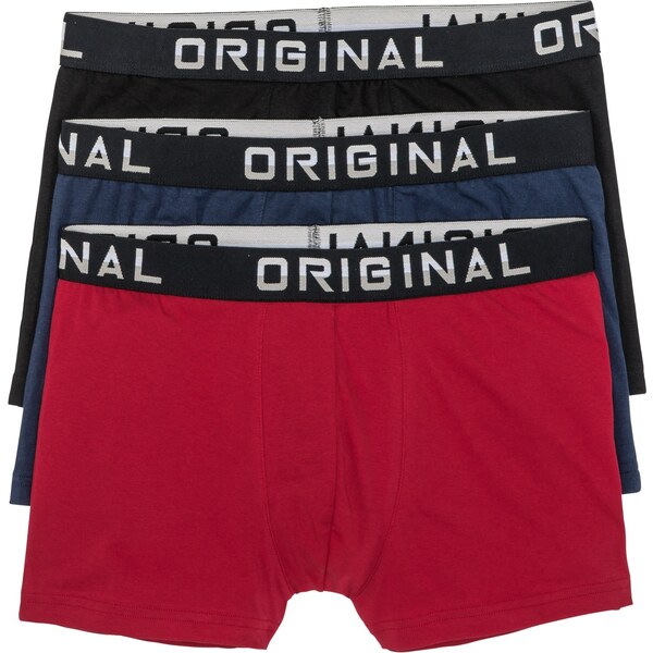 bonprix Boxerky (3 ks), úzke, s bavlnou, farba červená 44789268