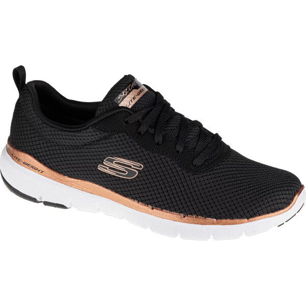 Čierno-zlaté dámske tenisky Skechers Flex Appeal 3.0 13070-BKRG 30402533