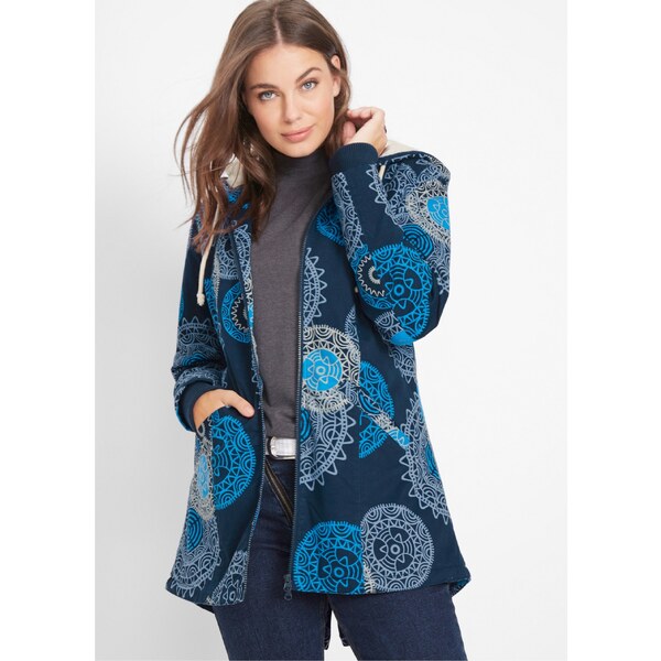 bonprix Bavlnená bunda parka s kapucňou, farba modrá 44732570