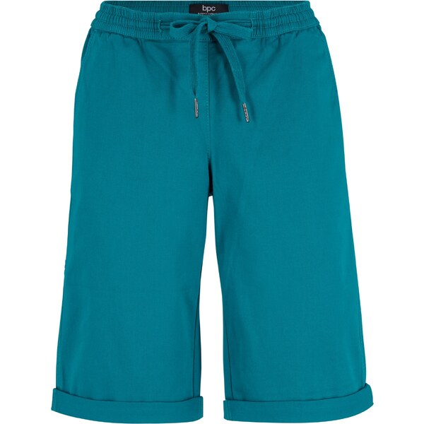 bonprix Bavlnené bermudy s komfortným pásom, farba modrá 56565743