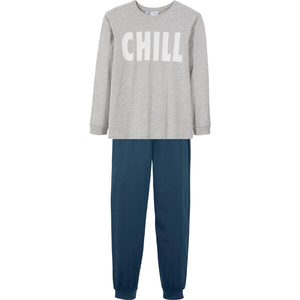 bonprix Pyžamo (2-dielne) s bio bavlnou, farba šedá 44790324