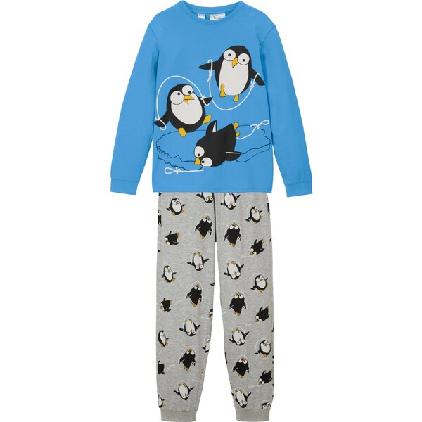 bonprix Pyžamo s bio bavlnou (2-dielna sada), farba modrá 44790404