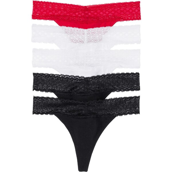 bonprix Nohavičky s čipkou (5 ks), farba čierna 44791566