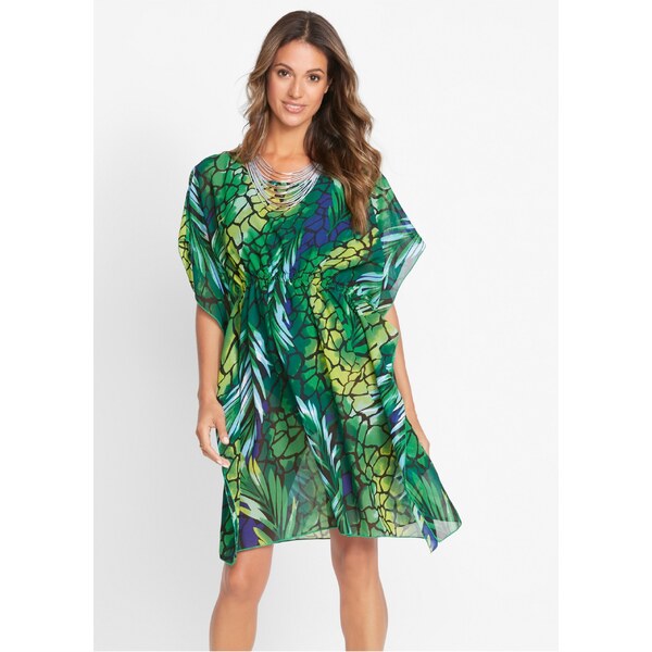 bonprix Šifónová plážová tunika, farba zelená 44798828