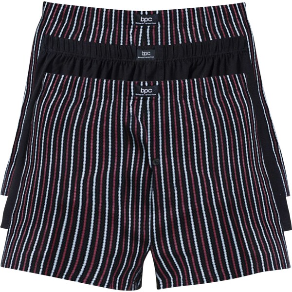 bonprix Voľné boxerky (3 ks), z bavlny, farba čierna 44741623