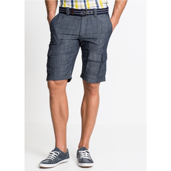 bonprix Kapsáčové bermudy z čistej bavlny, Loose Fit, farba modrá 44741874