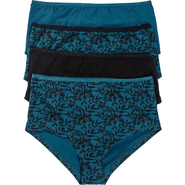 bonprix Maxi nohavičky boxerky (4 ks) bio bavlna, farba čierna 44742110