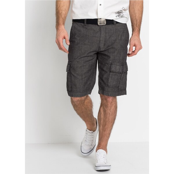 bonprix Kapsáčové bermudy z čistej bavlny, Loose Fit, farba čierna 44799291