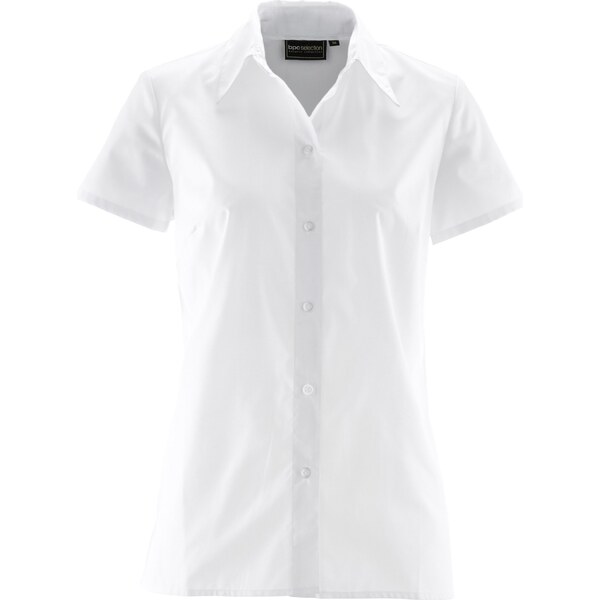 bonprix Blúzka s krátkym rukávom, popelínová, farba biela 45104390