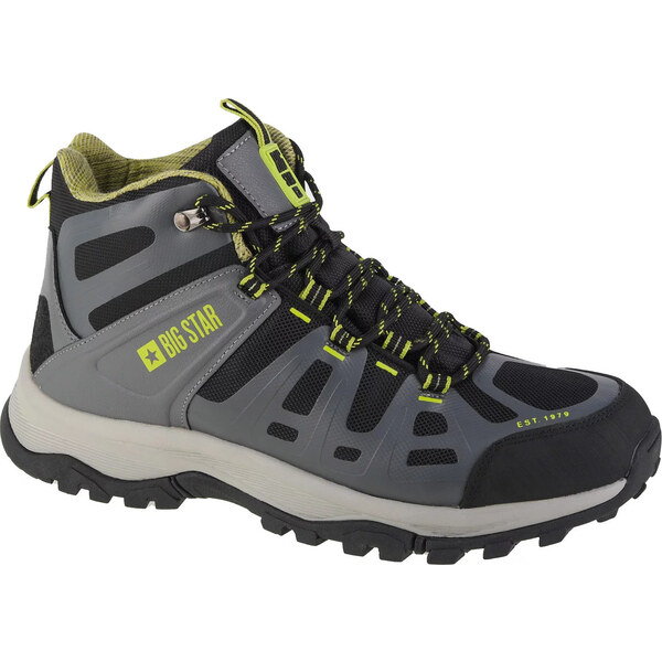 Sivé pánske topánky Big Star Trekking Shoes KK174098 37344349