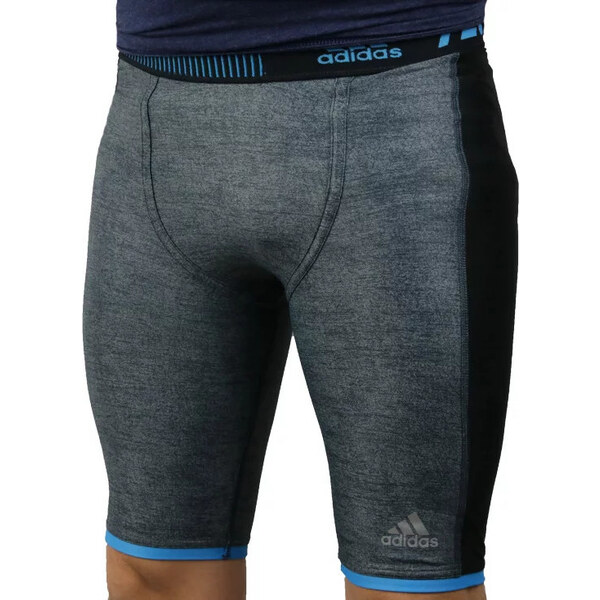 Sivé pánske šortky Adidas Techfit Chill Short Tights S27030 8946397