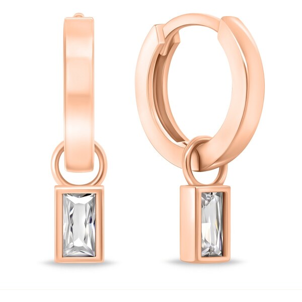 Brilio Silver Minimalistické okrúhle náušnice 2v1 s kubickým zirkónom 66610626