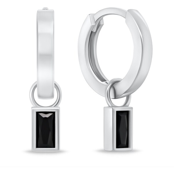 Brilio Silver Minimalistické okrúhle náušnice 2v1 s kubickými zirkónmi 66578808