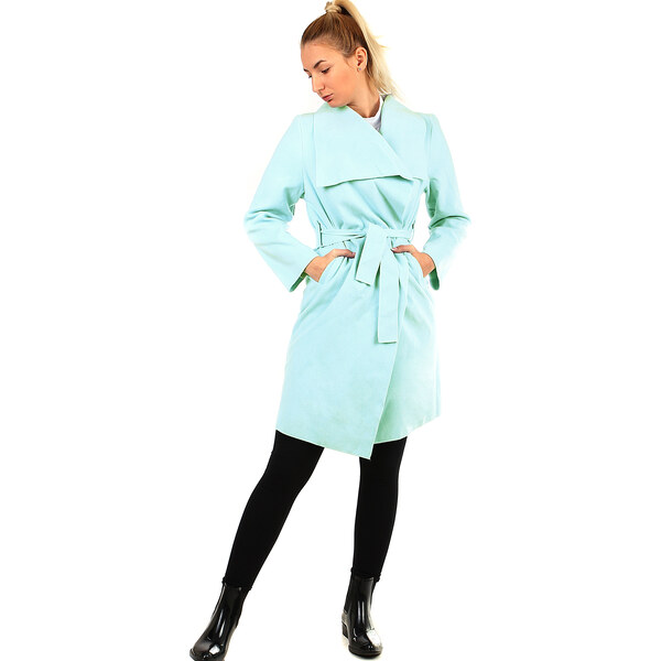 Glara Kabát s opaskom a výrazným golierom 44816905