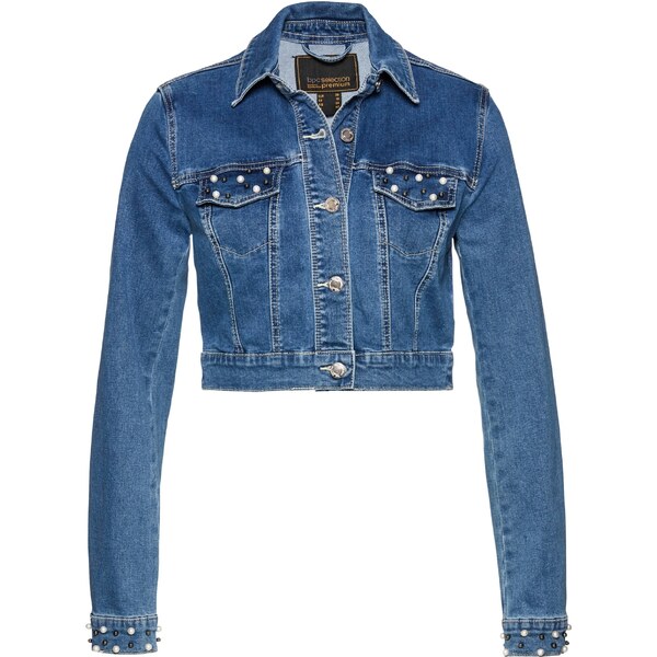 bonprix Džínsové bolero s korálkami, farba modrá 65034583