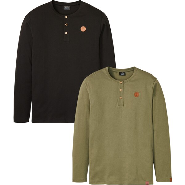 bonprix Tričko s dlhým rukávom (2 ks) z čistej bio bavlny, farba 44828390