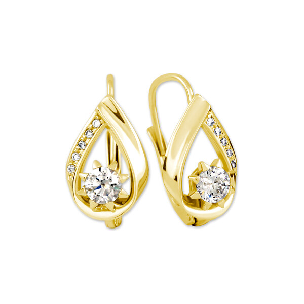 Soliter Prekrásne náušnice zo žltého zlata so zirkónmi 239 001 00531 66582788
