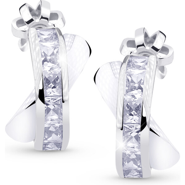 Cutie Jewellery Nadčasové polkruhové náušnice z bieleho zlata Z5023-30 66578087