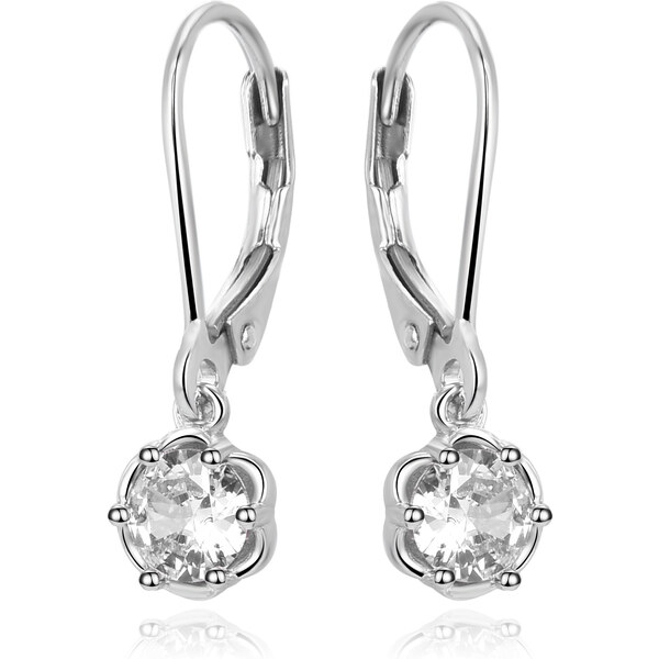 Beneto Slušivé strieborné náušnice s čírymi zirkónmi AGUC3340-W 66579005