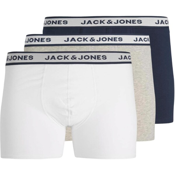 JACK & JONES Boxerky námornícka modrá / svetlosivá / čierna / biela 48767682